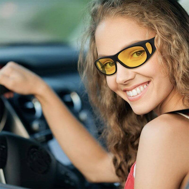 Premium Nachtsichtbrille, unisex, bietet maximalen Blendungsschutz und Komfort beim Autofahren.