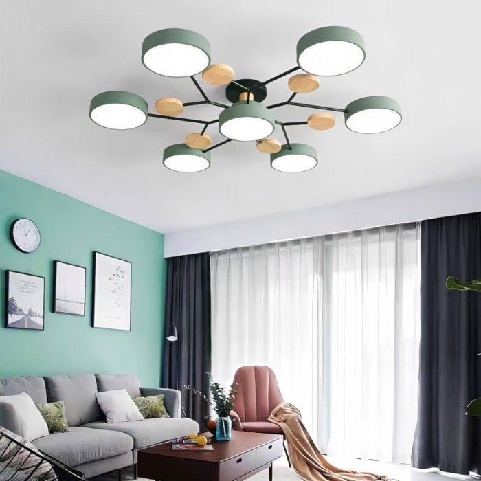 Verzweigte Deckenleuchte mit LED-Technik, skandinavisch, Aluminium/Acrylglas, wohnlich warmweiß.