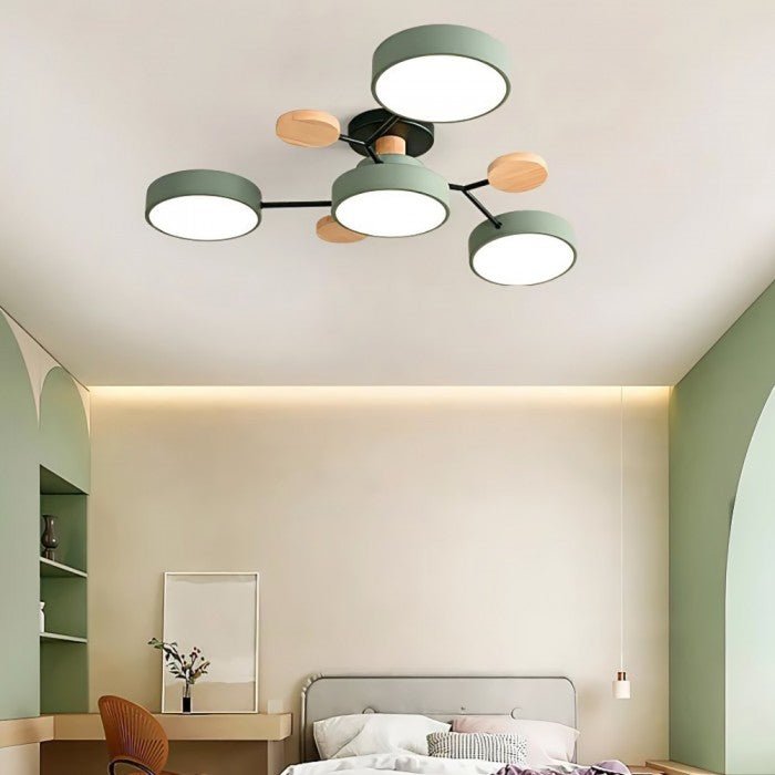 Innenbeleuchtung: LED-Deckenleuchte, skandinavisch, verzweigtes Design, Aluminium, Acrylglas, modern.