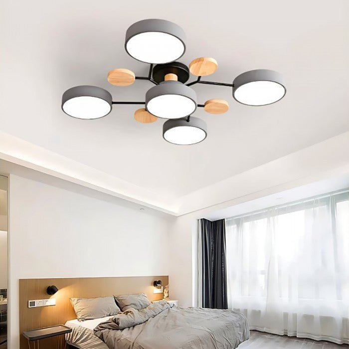 Energieeffiziente LED-Deckenleuchte mit verzweigtem Design, skandinavisch, ideal als Esszimmerlampe.