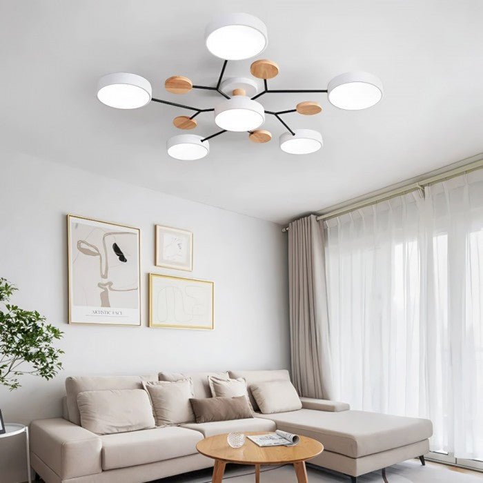 Stilvolle LED-Deckenlampe, modern, skandinavisches Design, warmweißes Licht, aus Aluminium/Acrylglas.