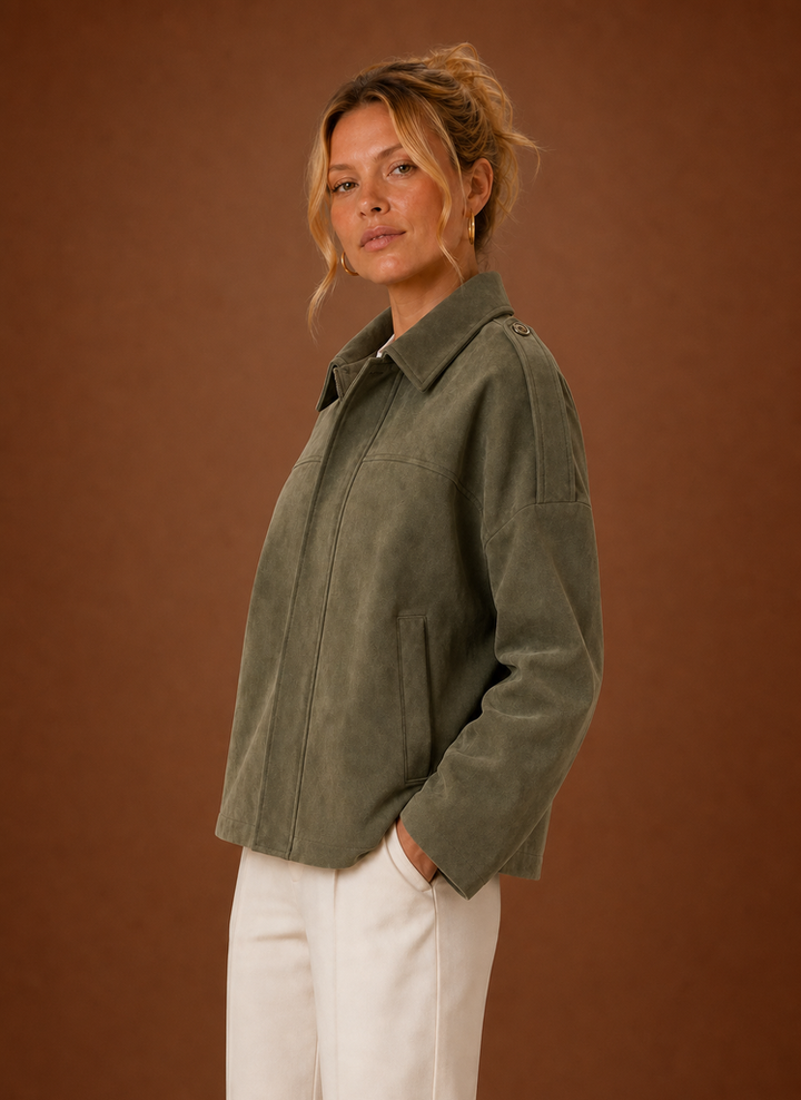 Casual Damen Jacke mit weitem Boxy Fit für maximale Bewegungsfreiheit & modernen Stil.