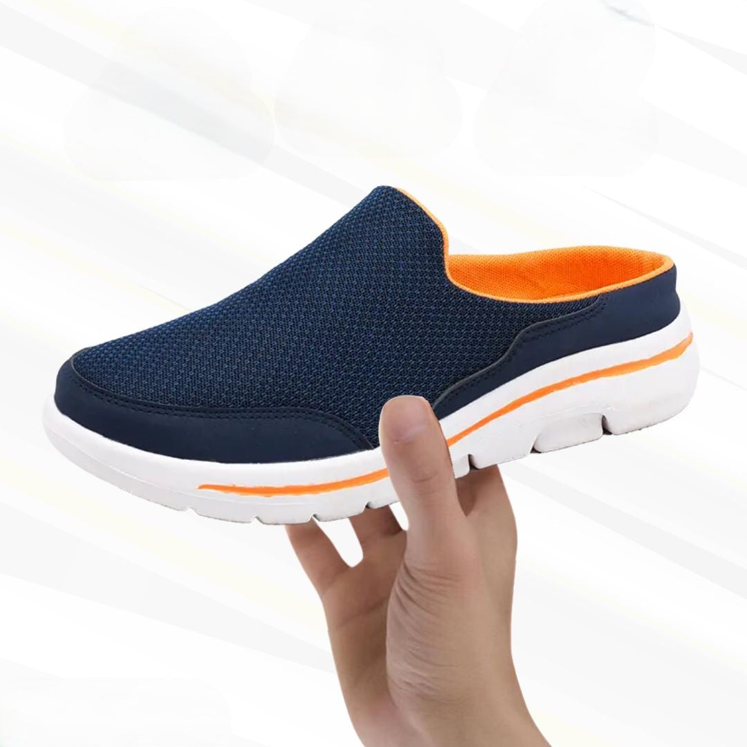 Herren Barfußschuh "Marlon" am Fuß, ideal für Freizeit & Alltag, bietet maximalen orthopädischen Komfort.