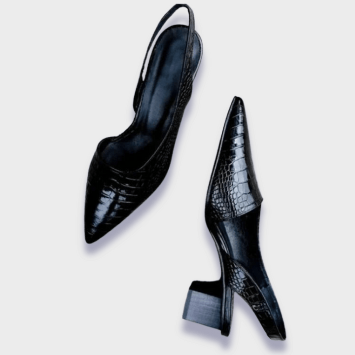 Braune orthopädische Damenpumps: Komfort und Eleganz in Croco-Design für jeden Anlass geeignet.