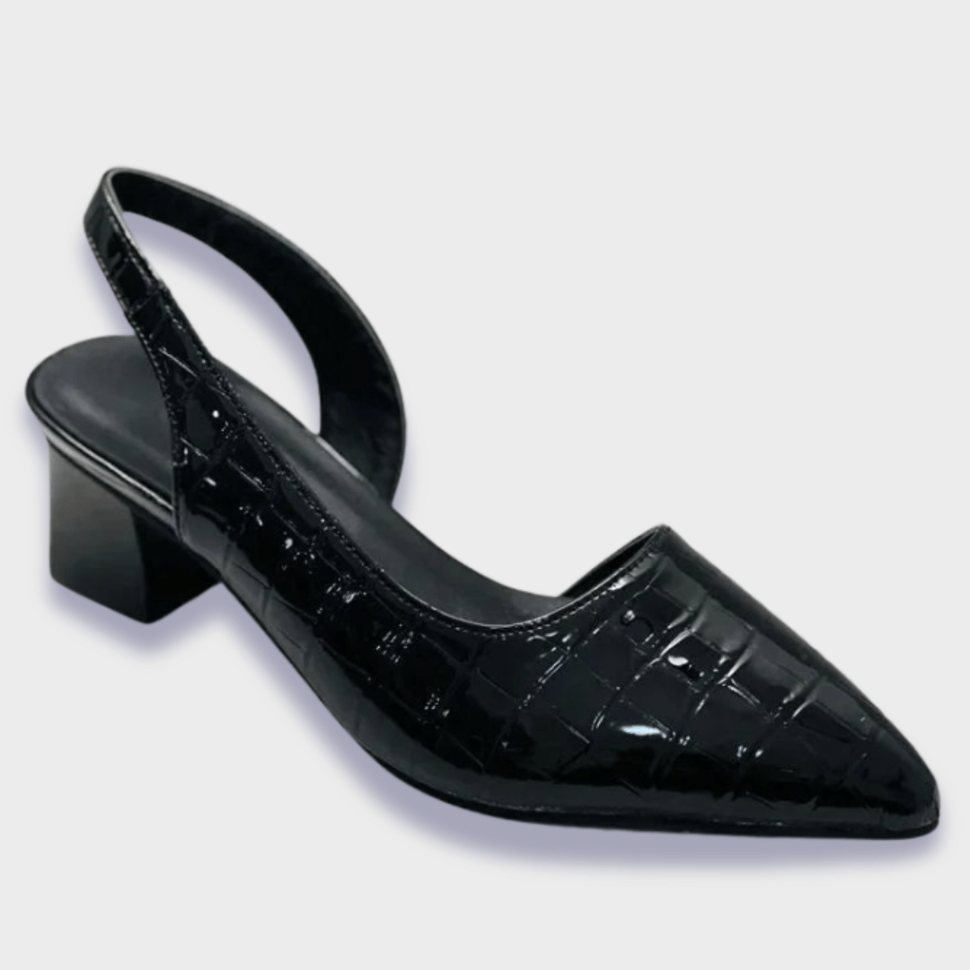 Stilvolle orthopädische Pumps für Damen mit markanter Croco-Textur. Ideal für gesunde Füße.