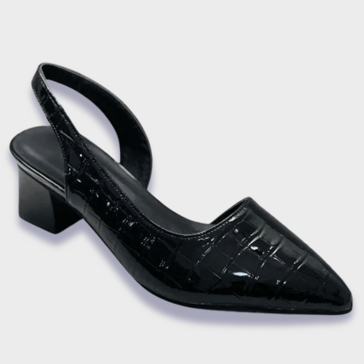 Stilvolle orthopädische Pumps für Damen mit markanter Croco-Textur. Ideal für gesunde Füße.