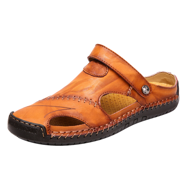 Bequeme Marco Herren-Ledersandalen, orthopädisch geformt. Perfekte Sommerschuhe für Alltag & Freizeit.
