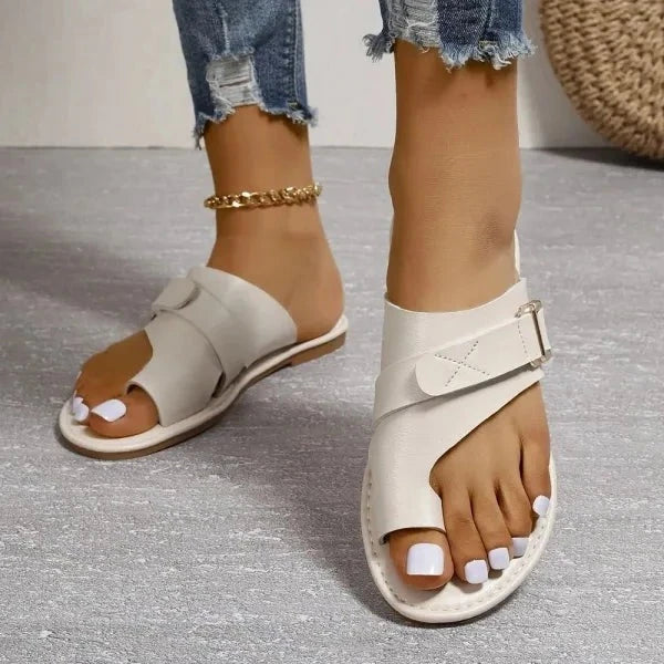 Korrektur Sandalen für Damen: Orthopädische Livia Leder-Sandalen zur Hallux Valgus Entlastung & Fußgesundheit.