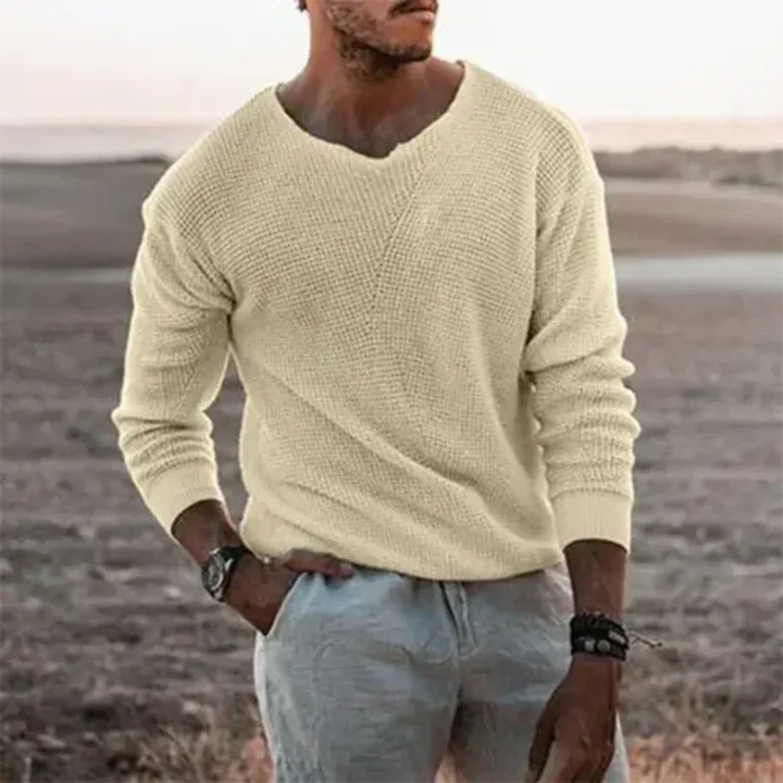 Herren Strickpullover "Sigfried" in klassischem Stil. Warmer Langarmpullover für Komfort & Eleganz im Herbst/Winter.