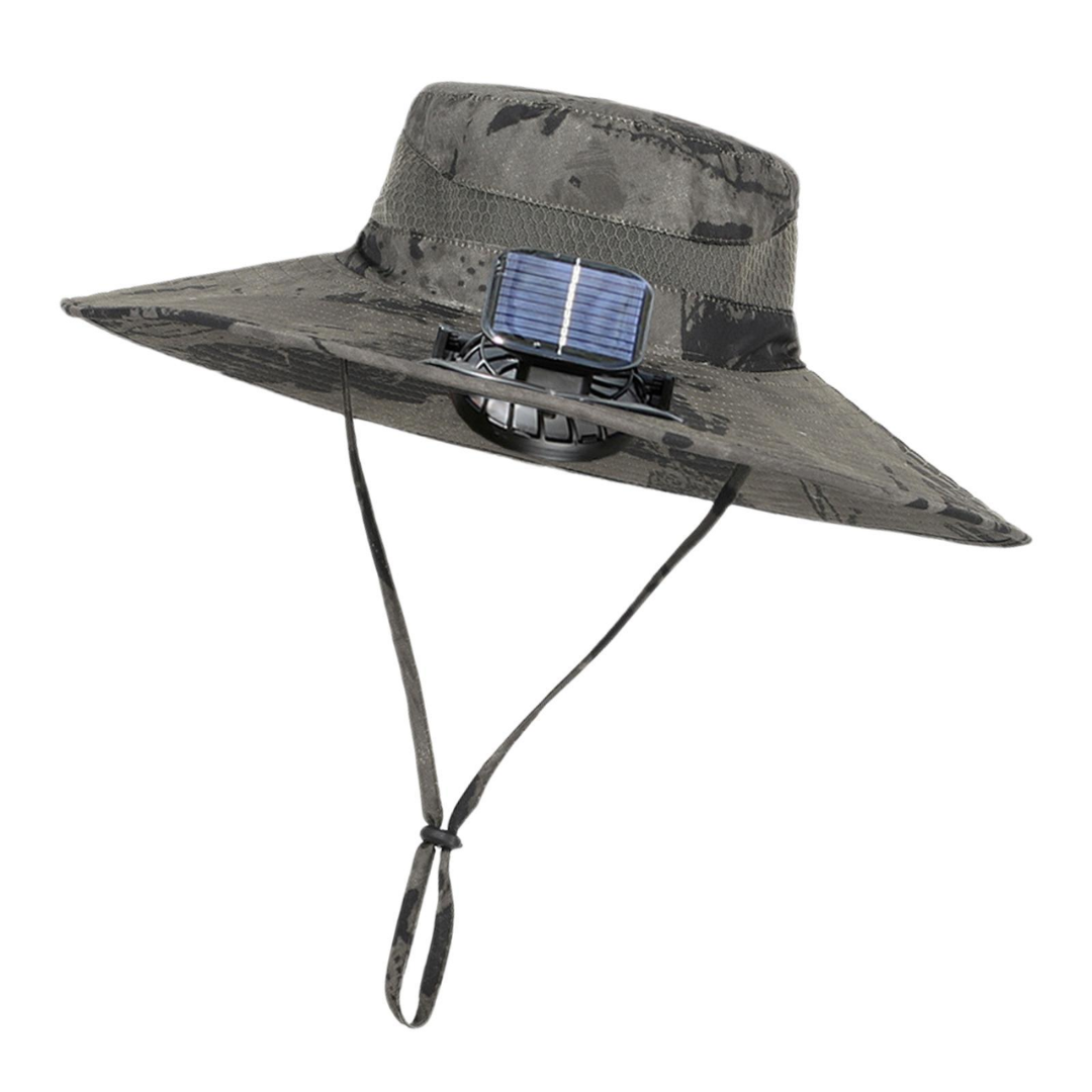 Unisex Outdoor Sonnenhut CoolBreeze Solar mit Lüfter, ideal für Wandern & Angeln.
