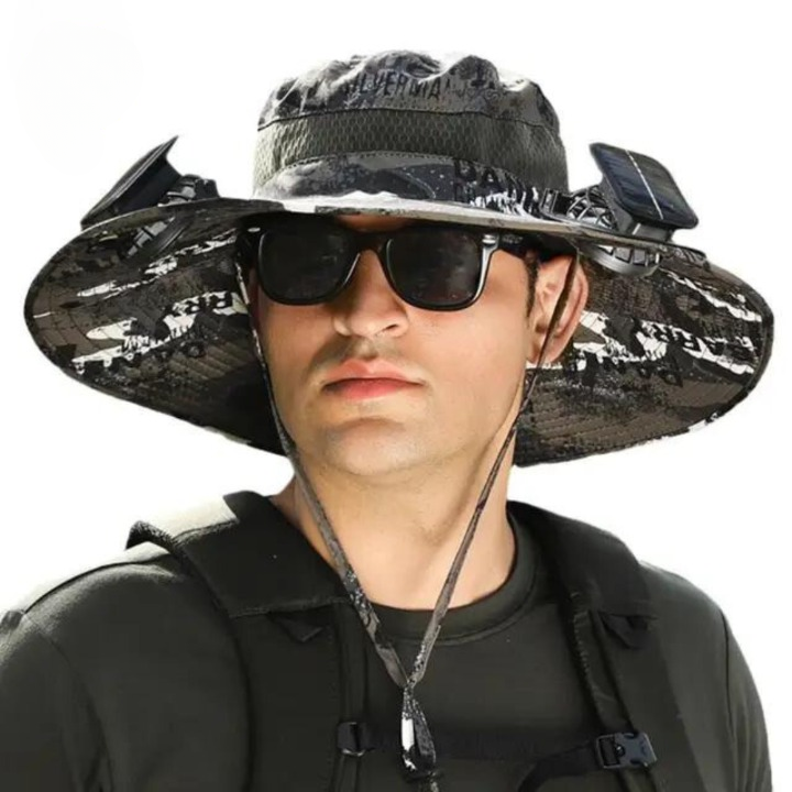 Ergonomischer Sonnenhut mit Solarlüfter, bietet Komfort & Schutz bei jeder Outdoor-Aktivität.