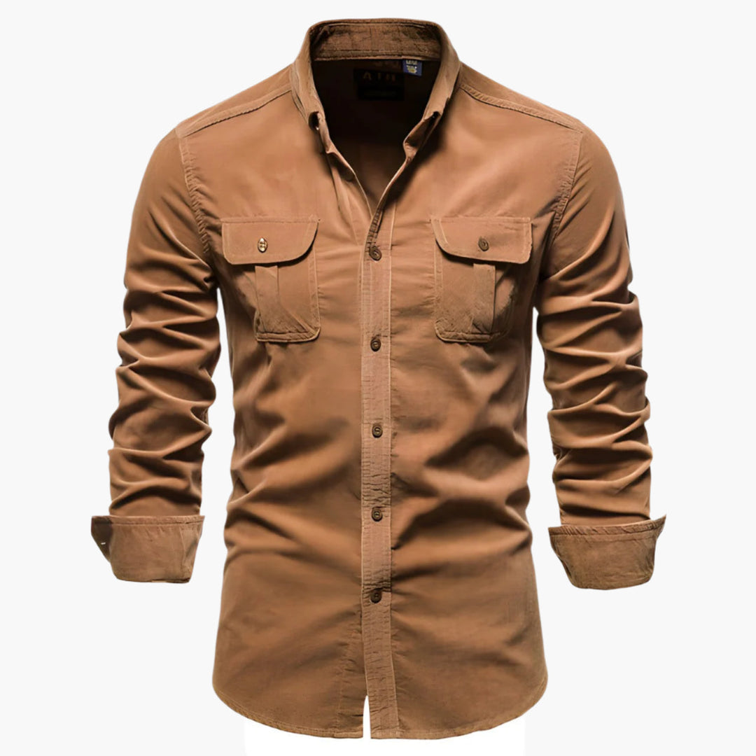 Lässiges Herren Freizeithemd, lange Ärmel, praktische Brusttaschen. Perfekt für Herbst & Winter.