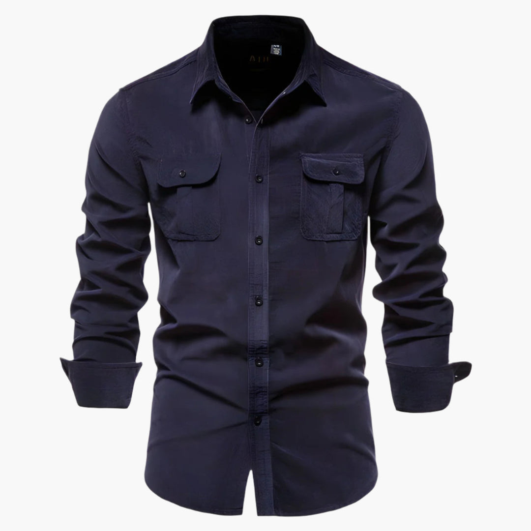 Komfortables Herren Casual Hemd mit langen Ärmeln und Brusttaschen. Ideales Freizeithemd.