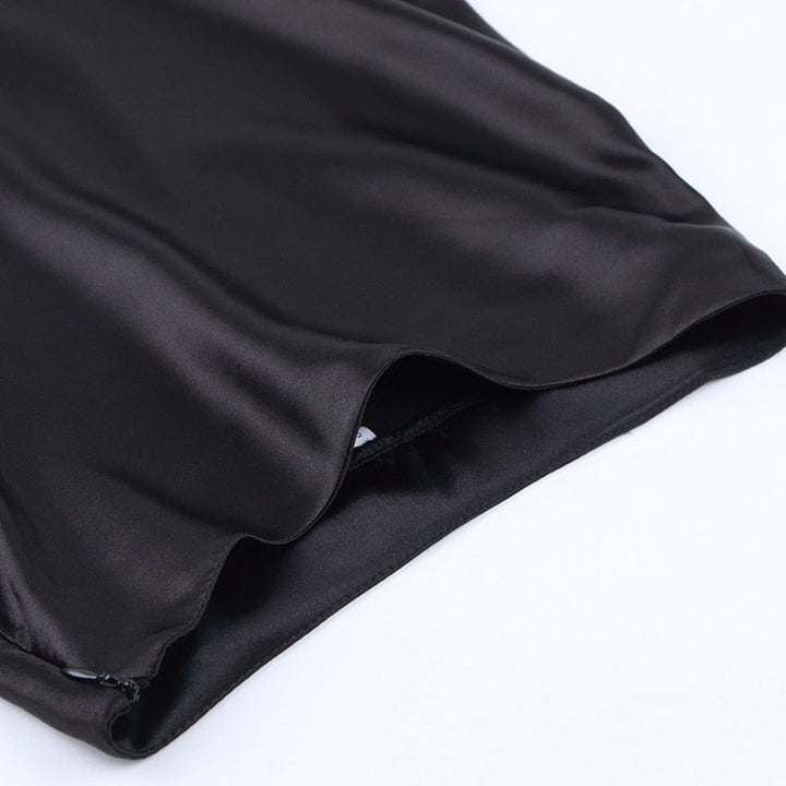 Frühling/Sommer Midirock für Damen, A-Linie, Satinschimmer, hoher Bund, bequem & stilvoll.