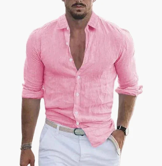 Elegantes Herren Freizeithemd für Sommer & Urlaub. Kurzarm, locker geschnitten. Ideal für entspannte Tage.