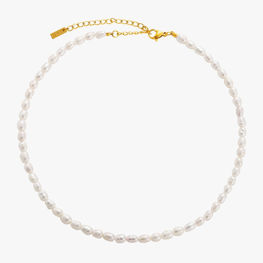 Vielseitiger Gold Süßwasserperlen Choker für Damen, perfekt für jeden Anlass, wasserfest.
