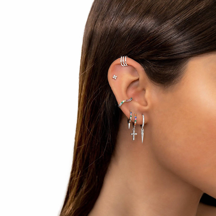 Elegante Zirkonia Pendelohrringe für Damen aus 925er Sterlingsilber, vergoldet; funkelnder Frauenschmuck als Geschenkidee.