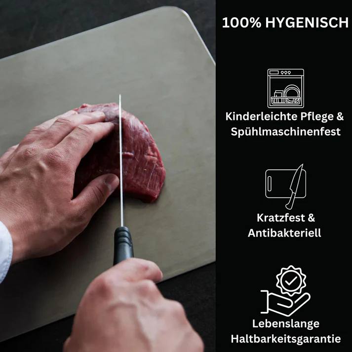 Messerschonendes Titan Küchenbrett, langlebig und ideal für präzises Schneiden in der professionellen Küche.