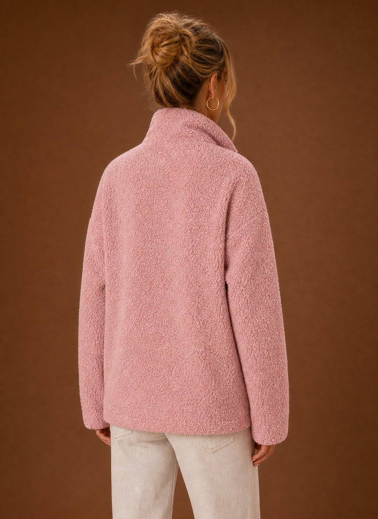 Praktische Damen Sherpa-Reißverschlussjacke. Einfach zu schließen, ideal für Outdoor & Freizeit.