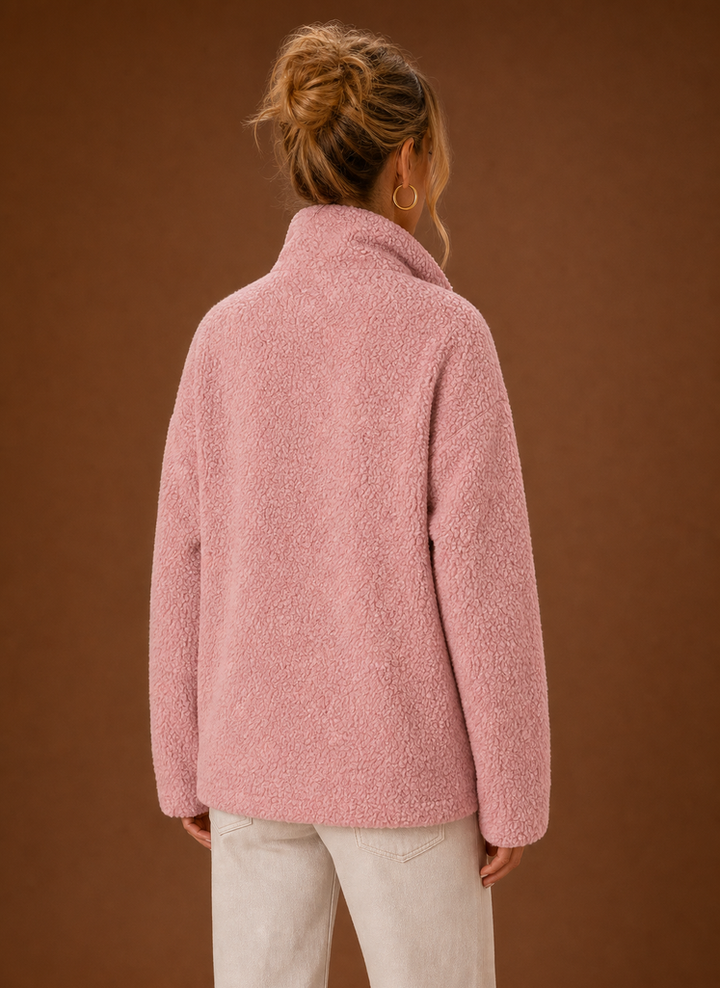 Praktische Damen Sherpa-Reißverschlussjacke. Einfach zu schließen, ideal für Outdoor & Freizeit.