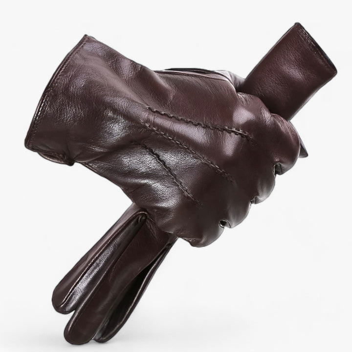 Herren Winterhandschuhe mit Wellenstruktur in Schwarz, ideal für kalte Herbst- und Wintertage. Wärmende Vollfinger.