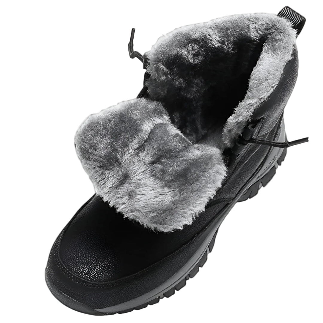 Robuste wasserdichte Herren Outdoorstiefel in Khaki, ideal als Wander- oder Arbeitsstiefel für Schnee & Kälte.