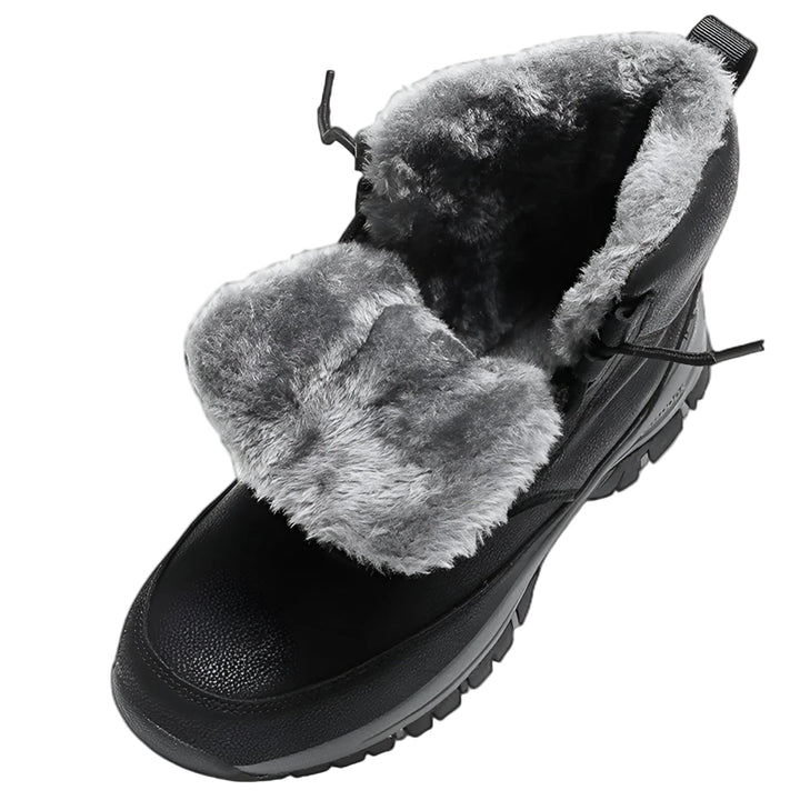 Robuste wasserdichte Herren Outdoorstiefel in Khaki, ideal als Wander- oder Arbeitsstiefel für Schnee & Kälte.