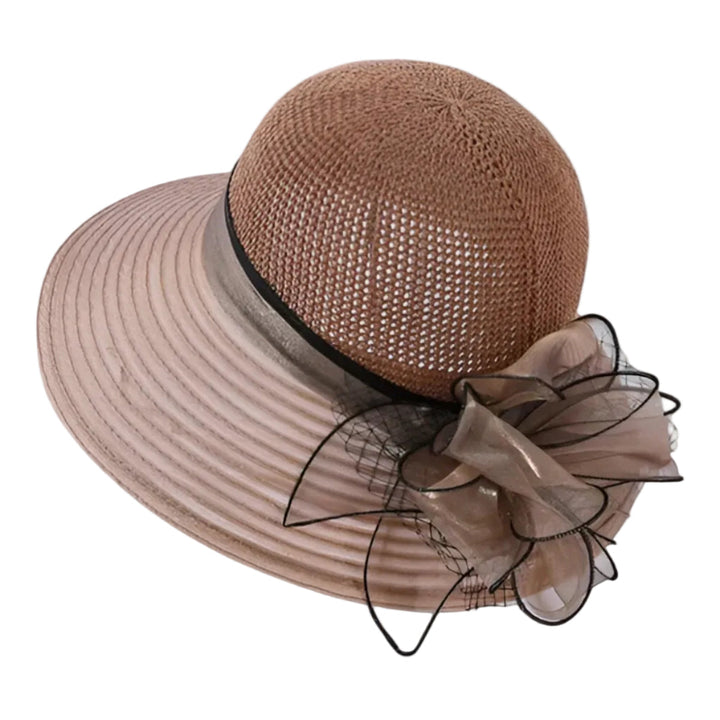 Stilvoller Damen Sommerhut mit breiter Krempe, ideal für Strand, Urlaub und Freizeit.
