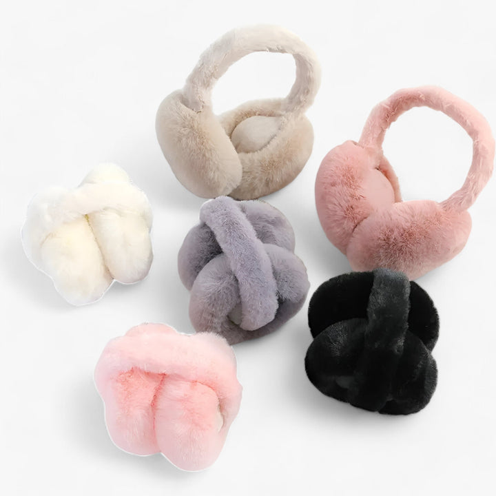 Faltbare Plüsch-Ohrwärmer für Damen. Bequemer Ohrenschutz für Herbst & Winter, warm und modisch.