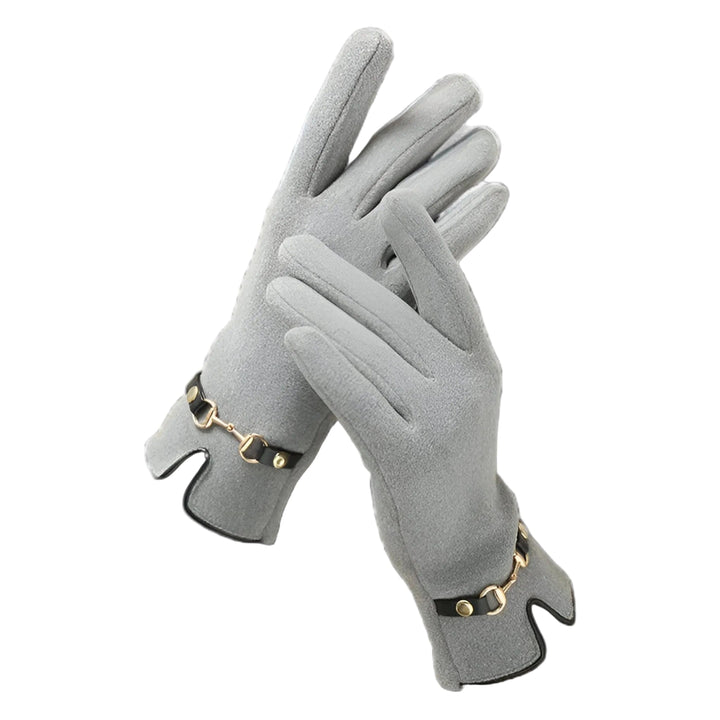 Khaki Damen Vollfinger-Handschuhe, elastisch und warm, perfekt für Outdoor-Aktivitäten & Touchscreens.