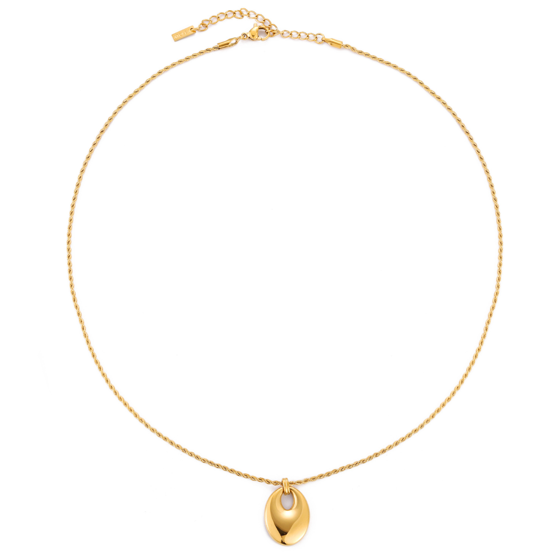 Robuste Damenhalskette aus Edelstahl, wasserfest und hypoallergen, eine langlebige goldene Statement-Kette.