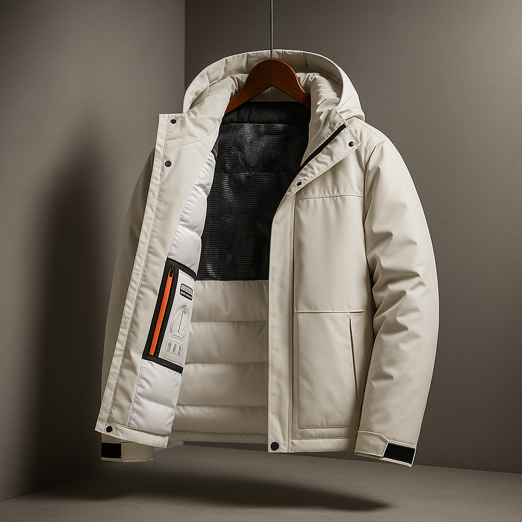 Gepolsterte Herren Winter-Kapuzenjacke, isoliert & warm, optimal für Freizeit & sehr kaltes Wetter.