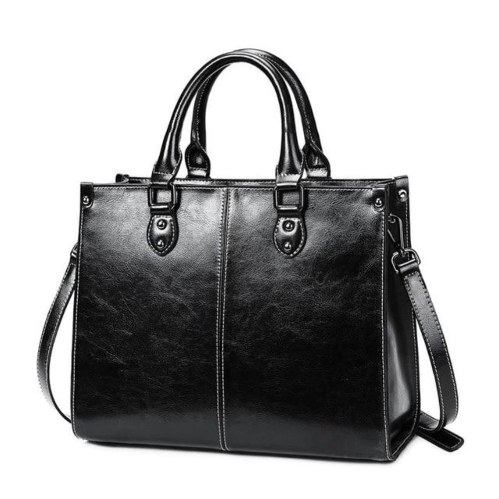 Edle Leder-Tote-Handtasche für Damen, feine Narbung & elegante Details, ideal als Schultertasche.