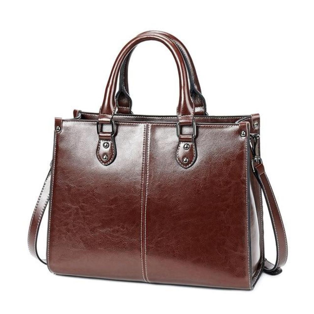 Hochwertige Damen Leder-Tote, robust & elegant, perfekt als Schultertasche für jeden Tag.