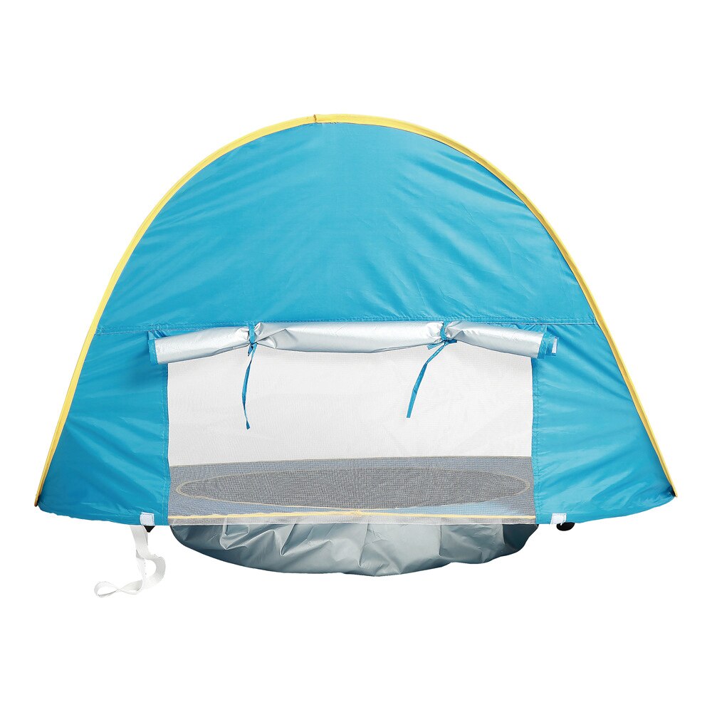 Baby-Pop-up-Zelt für Strand & Garten, bietet UV-Schutz und Planschbecken zum Planschen.