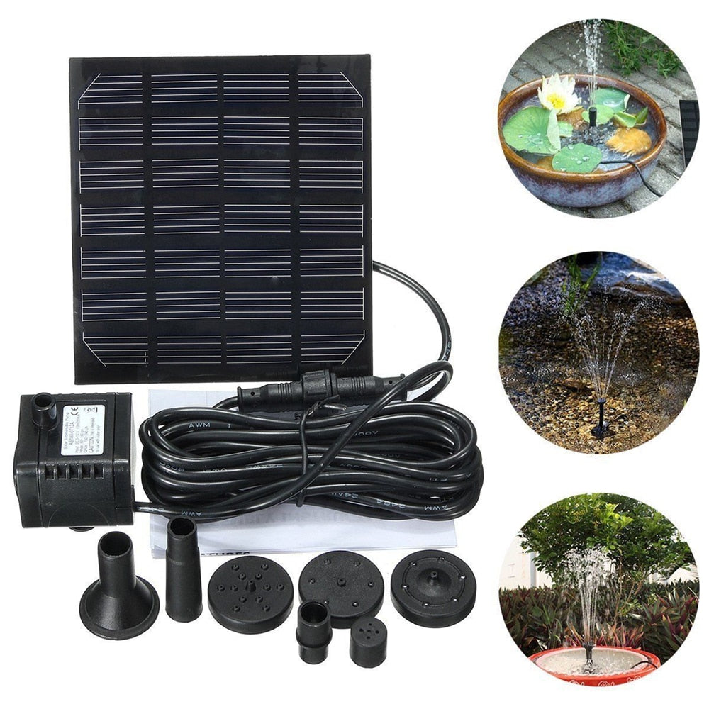 Solar-Springbrunnen Solaflow für Teich & Vogelbad im Garten, umweltfreundliche Wasserdekoration.
