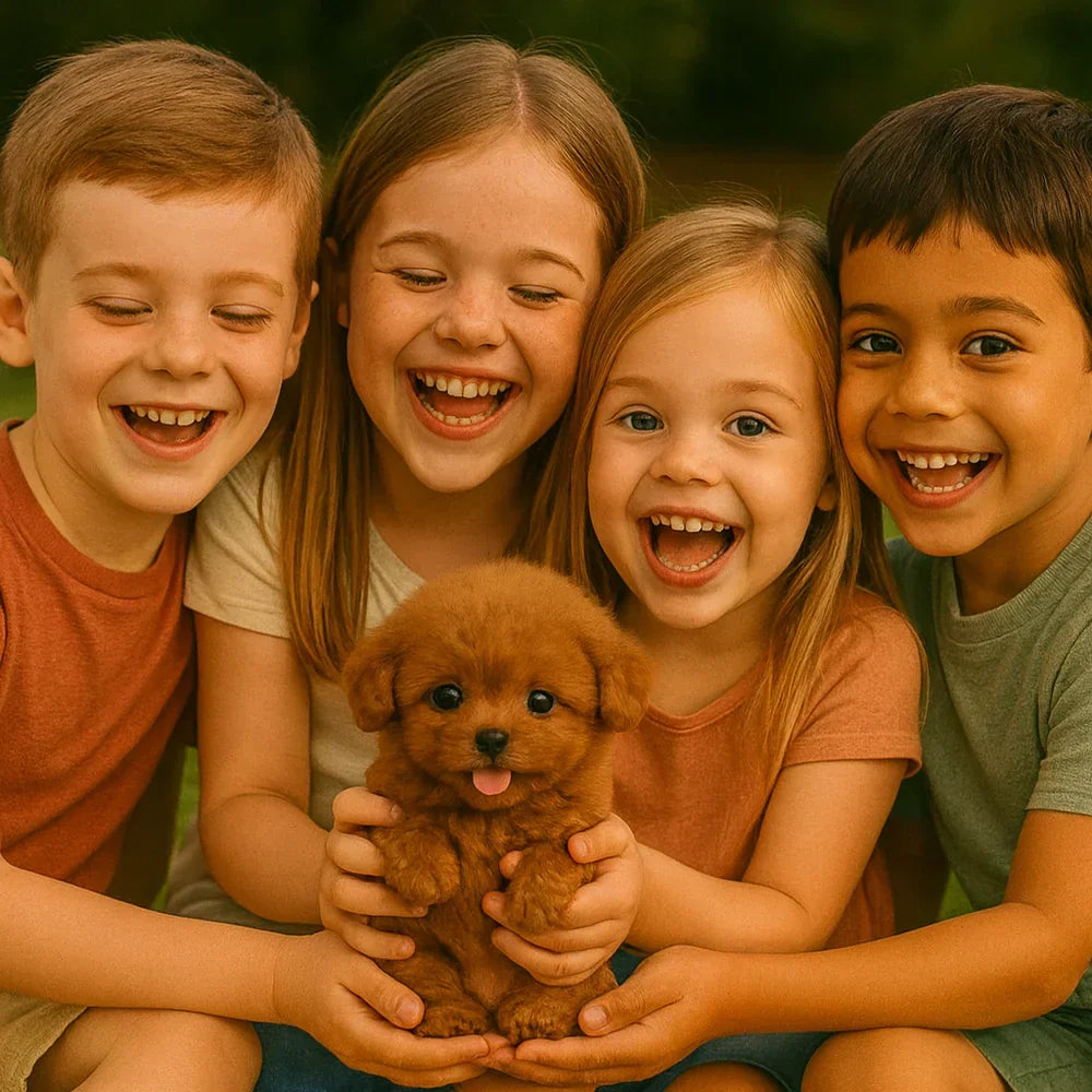 Interaktiver Plüschwelpe, realistisches Spielzeug mit Bewegungen & Geräuschen. Perfekt als Kindergeschenk.