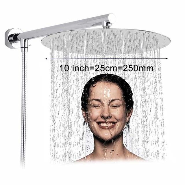Edelstahl Duschsystem mit Wandmontage, luxuriöse Regenbrause für Ihr Bad.