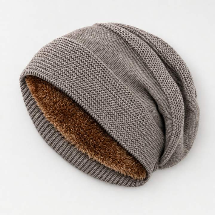 Damen gefütterte Slouch-Mütze, warm & stylisch. Perfekt für kalte Wintertage.