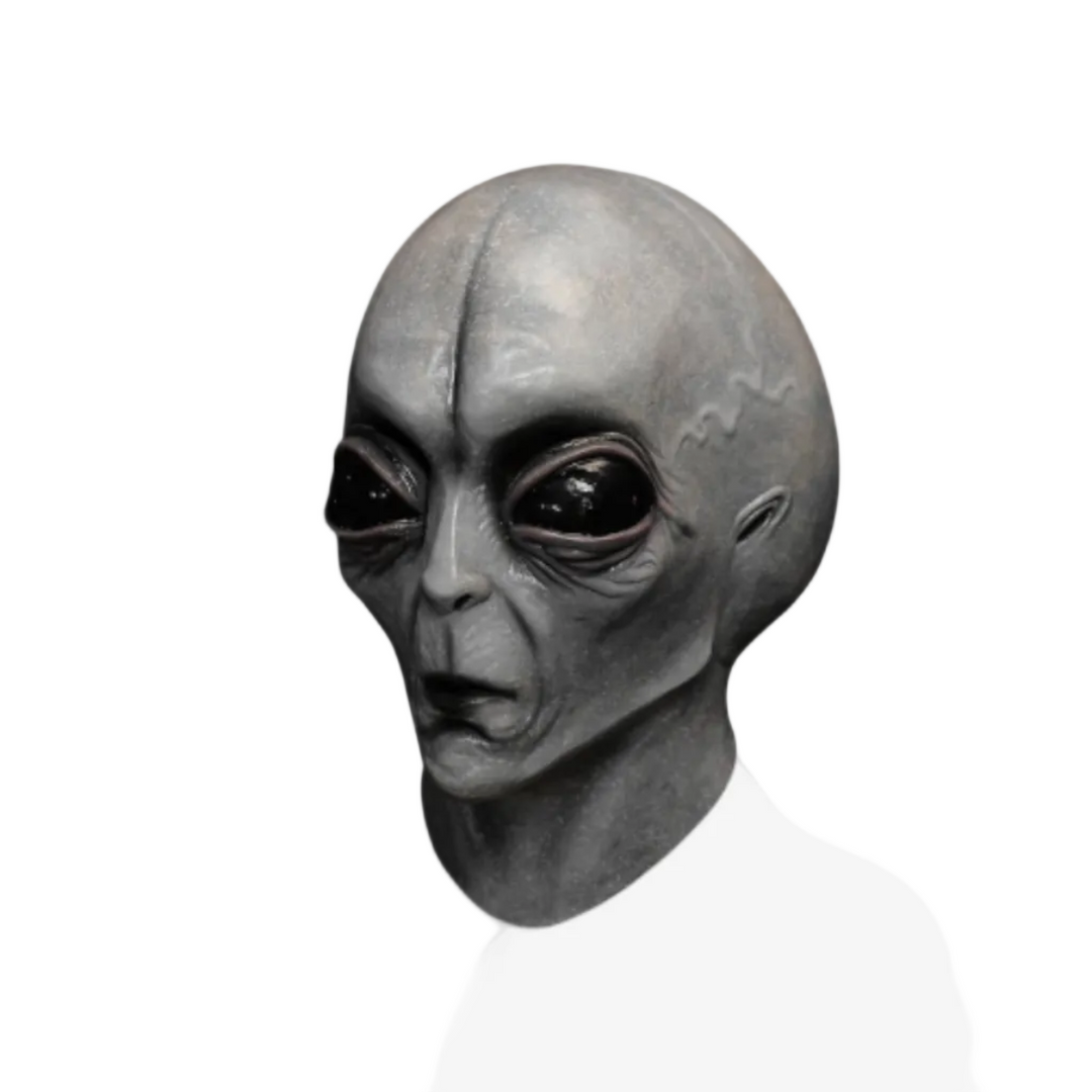 Gruselige Latex Alien Vollkopfmaske, handbemalt, perfekt für Halloween, Sci-Fi Cosplay und Horrormottopartys.