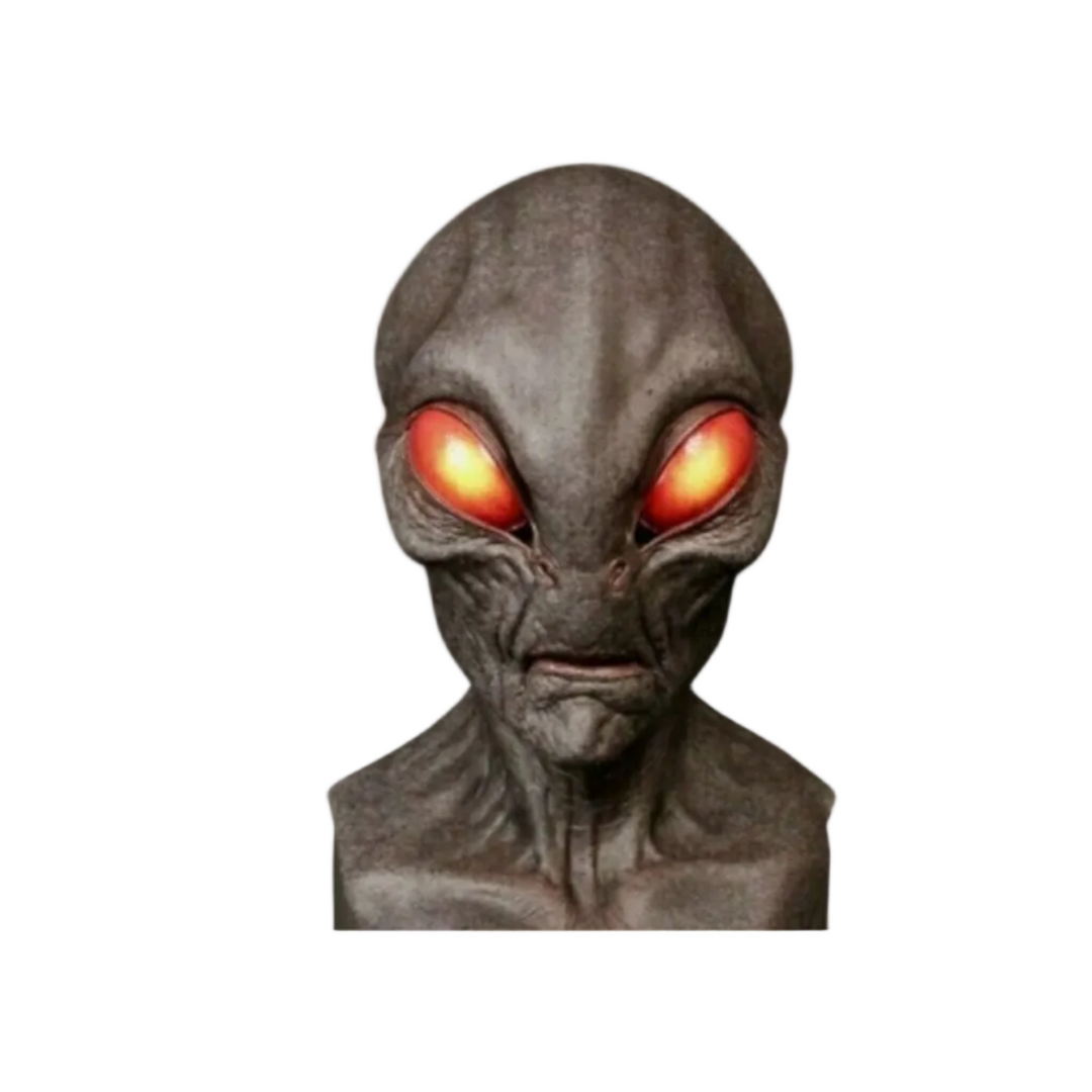 Realistische Alien Vollkopfmaske aus Latex, handbemalt, gruselig und perfekt für Halloween, Cosplay oder Mottopartys.
