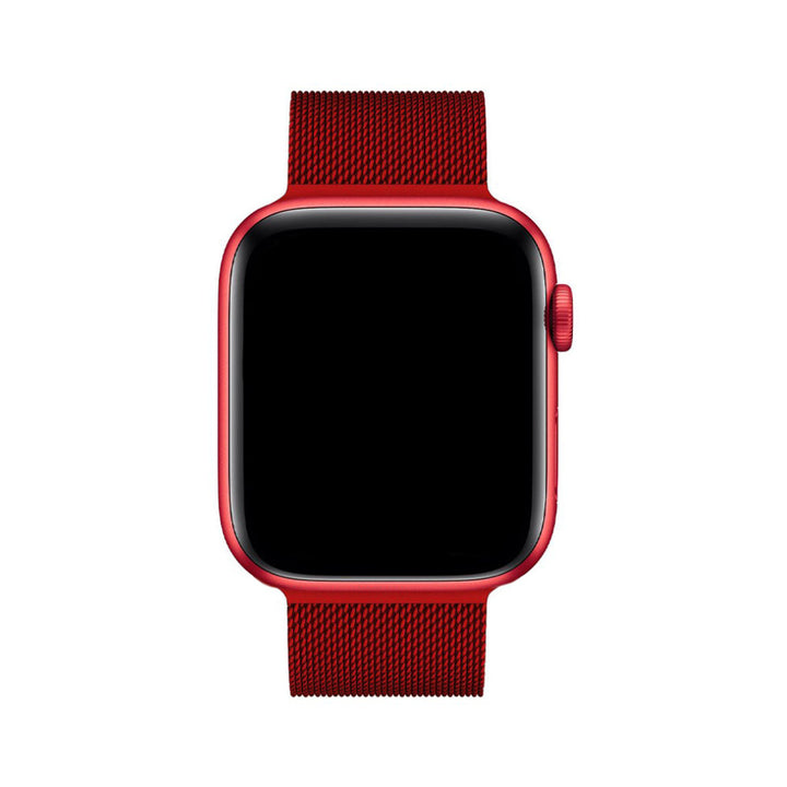 Stilvolles Apple Watch Armband Milanaise in Roségold mit starkem Magnetverschluss.