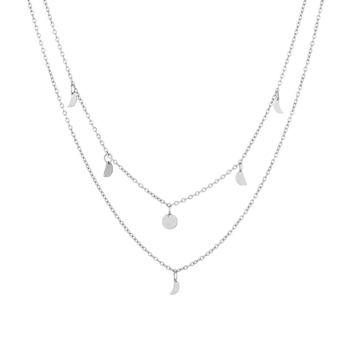 Trendige mehrreihige Edelstahl Layering Halskette für Damen, verstellbar, perfekt für den Alltag.