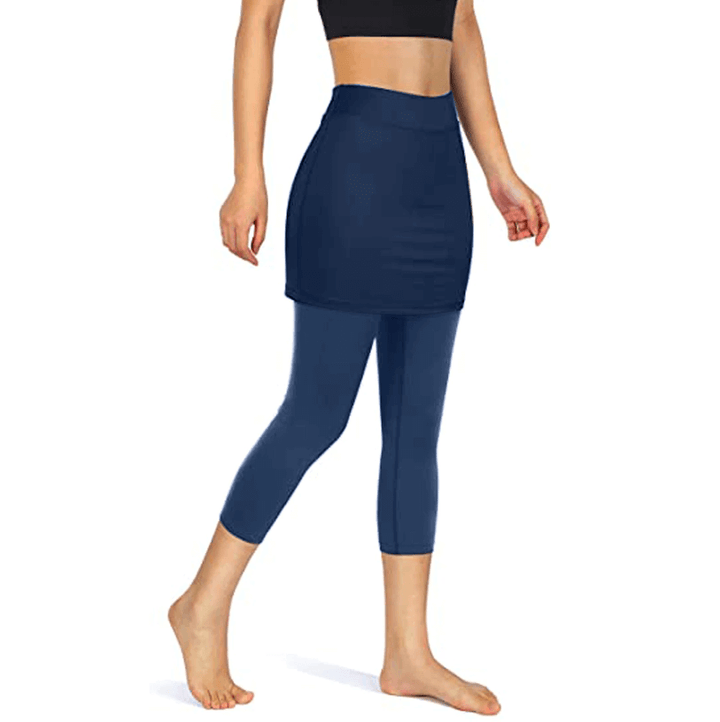 Vielseitige 2-in-1 Rockleggings für Damen, sportlich & komfortabel, mit praktischen Seitentaschen.