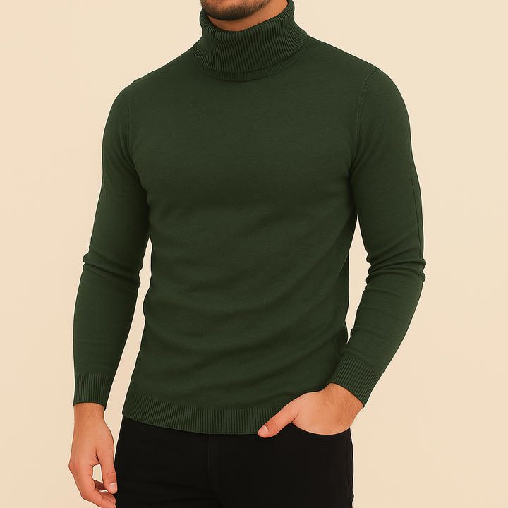 Vielseitiger Herren Winter Rollkragenpullover, Slim Fit, ideal für elegante Looks oder lässige Freizeit-Outfits.