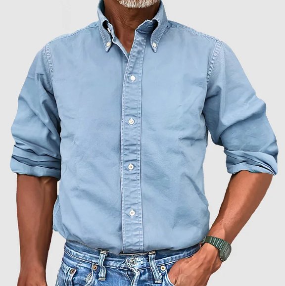 Elegantes Herren Langarmhemd in zeitloser Farbe, ideal für Business & Freizeit. Ein vielseitiges, komfortables Oberteil.