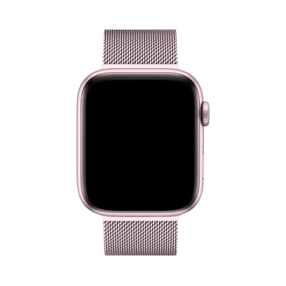Atmungsaktives silbernes Milanaise Apple Watch Armband, angenehm zu tragen.