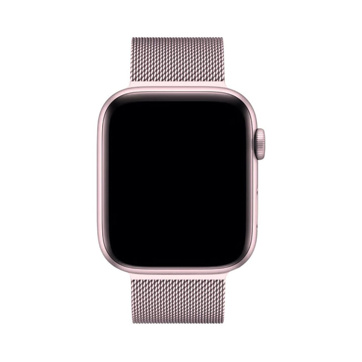 Atmungsaktives silbernes Milanaise Apple Watch Armband, angenehm zu tragen.