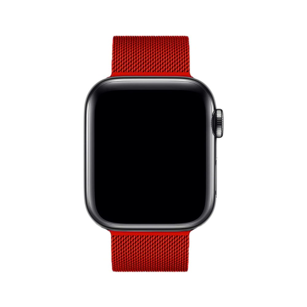 Komfortables silbernes Milanaise Apple Watch Armband, leicht und flexibel.