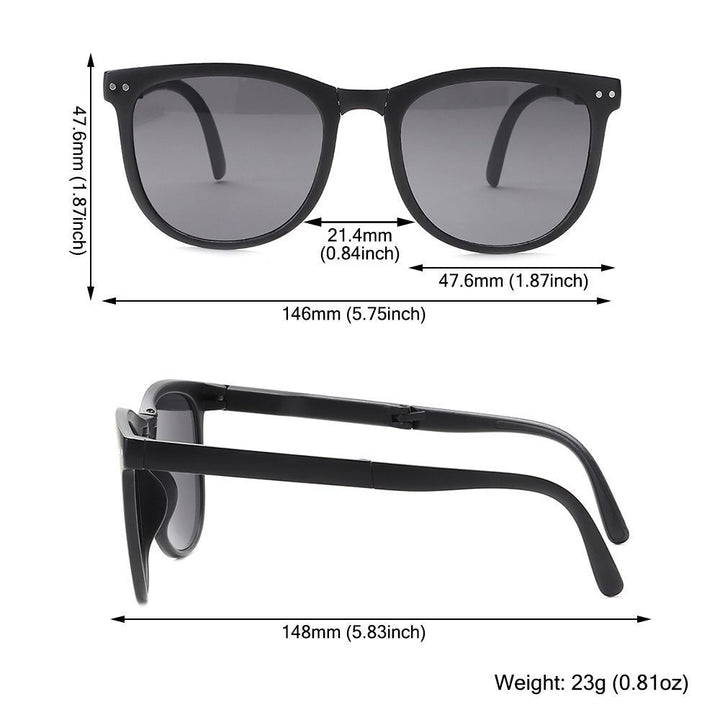 Edle faltbare Unisex Sonnenbrille im Retro-Stil. UV400 Augenschutz, Designer-Look, elegantes Sommer-Accessoire.